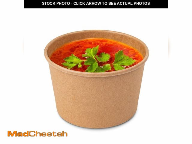 Lot 74-12704530 - PakTalk Paper Soup Containers with Lids, 50 Pack Brown Soup Bowls Biodegradable Ice Cream Cups with ...