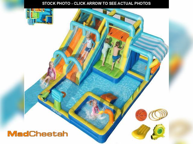 Lot 74-14369621 - SaveJoy Giant 11-in-1 Inflatable Water Slide Bounce House, 272''x185''Ã86", 750W Blower, Water Park...