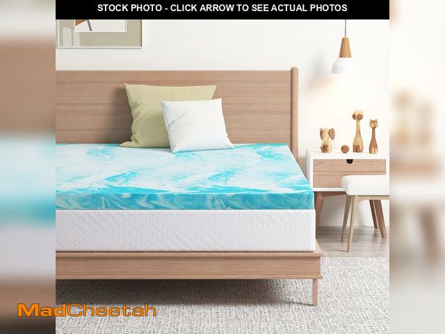 Lot 74-13331395 - EGO Topper 2 Inch King Memory Foam Mattress Topper, Gel Foam Mattress Topper for Pressure Relief, Ve...