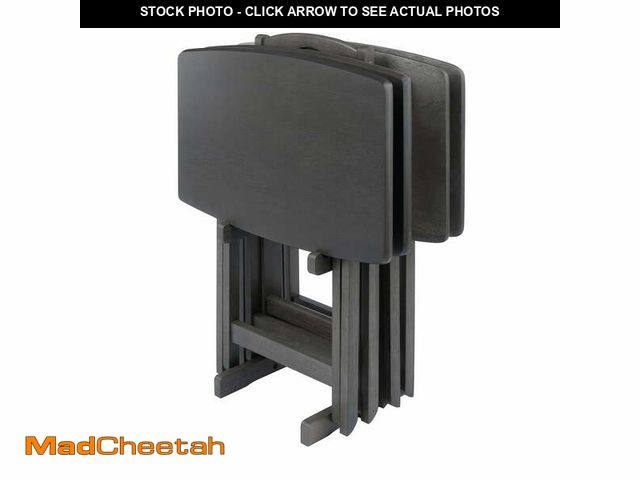 Lot 74-12886353 - (MISSING HARDWARE) Winsome Dylan 4-Pc Oversized Folding Snack Table Set, Oyster Gray Finish - USED