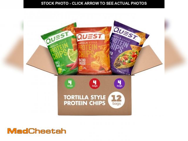 Lot 74-12413692 - Quest Nutrition Tortilla Style Protein Chips Variety Pack, Chili Lime, Nacho Cheese, Loaded Taco, Lo...