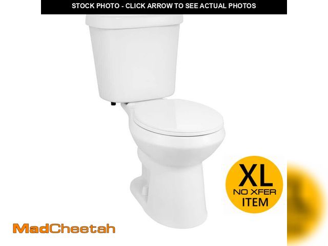 Lot 74-14275091 - Glacier Bay 12 in. Rough in 2-Piece 1.0 GPF/1.28 GPF Dual Flush Round Toilet in White, Seat Included...