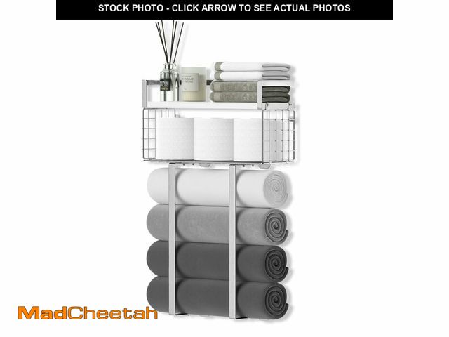 Lot 74-14053775 - Towel Racks for Bathroom, Bathroom Shelf Over Toilet,Floating Shelves with Towel Rack Paper Holder S...