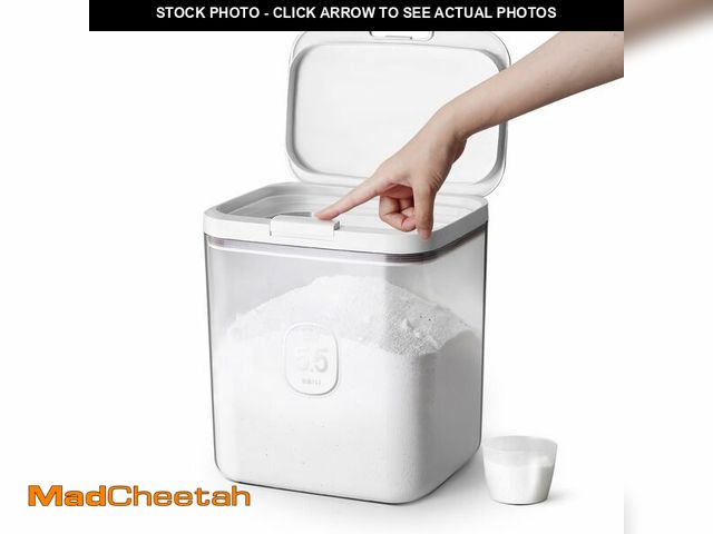 Lot 74-14269568 - LivLab Mker Laundry Detergent Dispenser with One-Press Lid,Clear PET Powder container with Measuring...