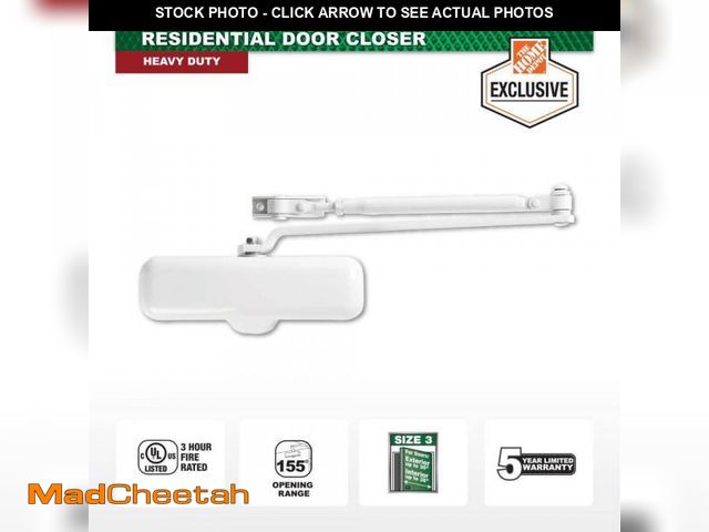 Lot 74-12531882 - Universal Hardware Heavy-Duty White Residential Door Closer - UNUSED
