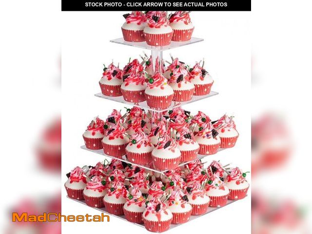 Lot 74-12315523 - YestBuy 4 Tier Acrylic Cupcake Stand, Premium Cupcake Holder, Acrylic Cupcake Tower Display Cady Bar...