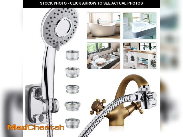 Lot 74-12459125 - Sink Hose Shower Sprayer Attachment - Faucet Extension w/ 5 Adapters For Bathroom Bathtub, Kitchen F...