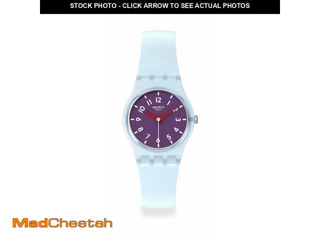 Lot 74-14385598 - Swatch Lady Women's Watch Casual Polymer Blue Quartz Waterproof Powder Plum - USED