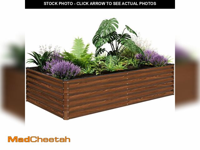 Lot 74-14351075 - SnugNiture 8x4x2 ft Galvanized Raised Garden Bed, Deep Root Metal Planter Box for Vegetables, Flower...