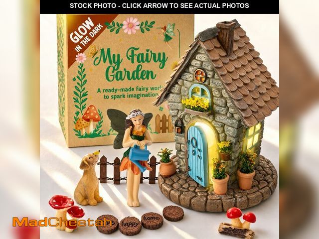 Lot 74-14206007 - ALOVAK Fairy Garden Kit Ã¢â¬â 11-Piece Fairy House Set - 7.1" High Fairy House for Outside with O...