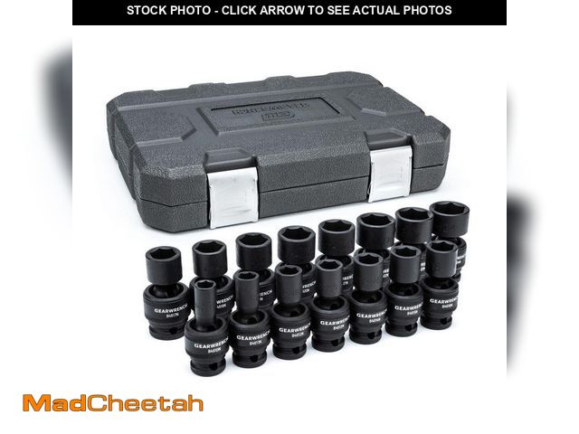 Lot 74-14255407 - GEARWRENCH 1/2 in. Drive 6-Point Metric Standard Universal Impact Socket Set (15-Piece) - UNUSED