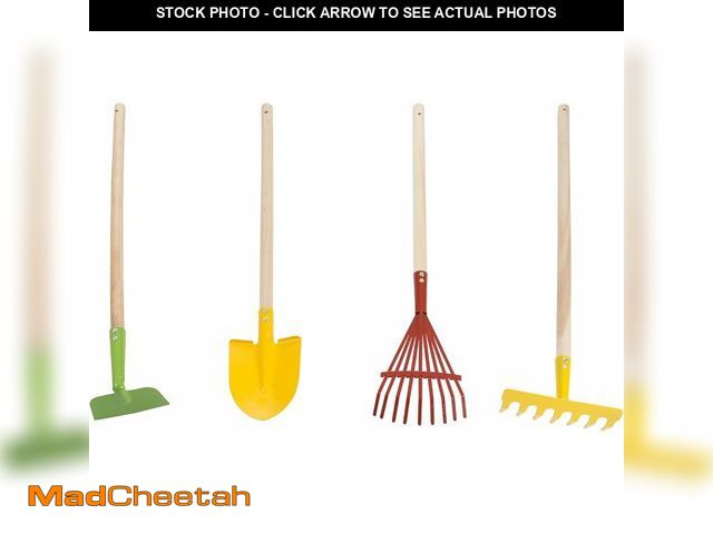 Lot 74-14305634 - HEY! PLAY! Kids Gardening Set - 4-Piece Mini Garden Tools with Wood Handles - Child-Sized Shovel, Ra...