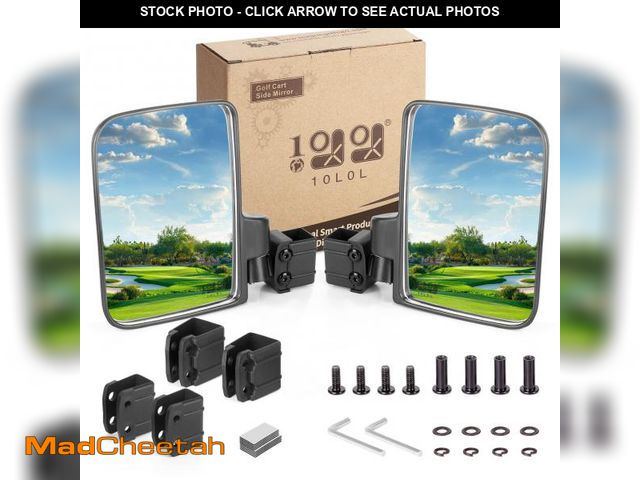 Lot 74-12110015 - 10L0L Golf Cart Mirror, No Drilling Extra Large Side View Mirror Universal for Yamaha, Club Car, EZG...
