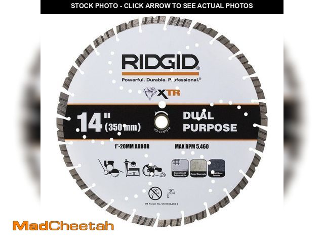 Lot 74-14587021 - RIDGID 14 in. Dual Purpose XTR Diamond Blade - USED