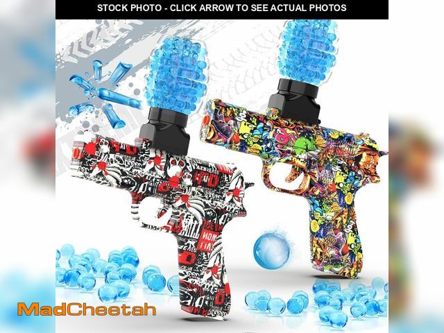 Lot 74-14152016 - QOGELY 2 Pack Gel Ball Blaster Guns, Small Manual Splat Orby Gun, Gel Splatter Blaster for Adults, O...