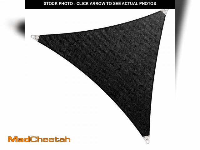 Lot 74-12462860 - COLOURTREE 12 ft. x 12 ft. 260 GSM Reinforced (Super Ring) Black Triangle Sun Shade Sail - UNUSED