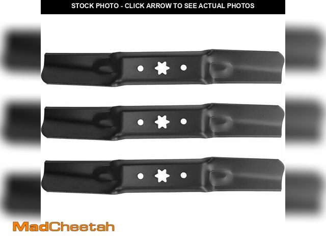 Lot 74-14348173 - q&amp;p 3pack Lawn Mower Blades Replaces 942-05052A Fits 34" 50" Deck - UNUSED