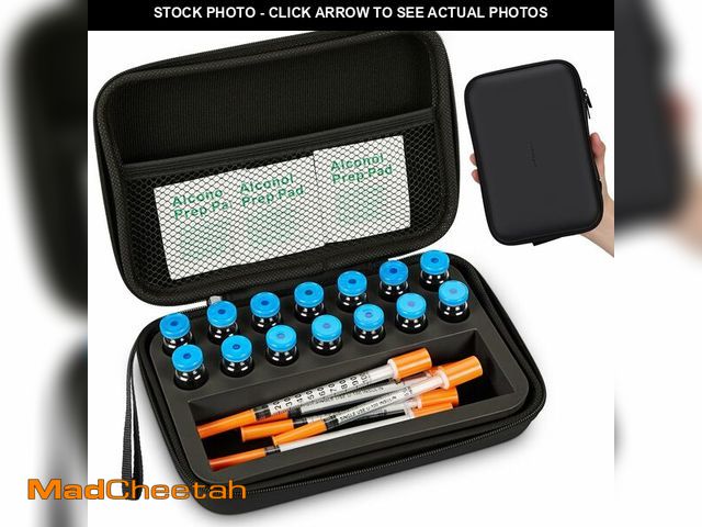 Lot 74-14063850 - Qunclay Peptide Case for Fridge, Bac Water Glp1 3 ml Vial Storage Insulin Vial Holder Room for Syrin...