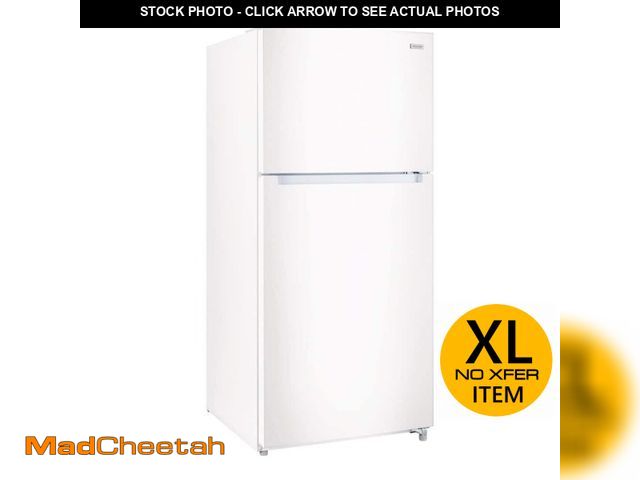 Lot 74-12989625 - *DENTED* Vissani 18.1 cu. ft. Top Freezer Refrigerator in White, Garage Ready *DENTED*  - UNUSED