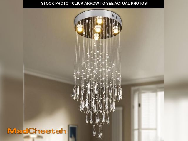 Lot 74-12523494 - Cainjiazh Raindrop Chandelier Modern Crystal Chandelier 5-Lights Raindrop Crystal Chandeliers Pendan...