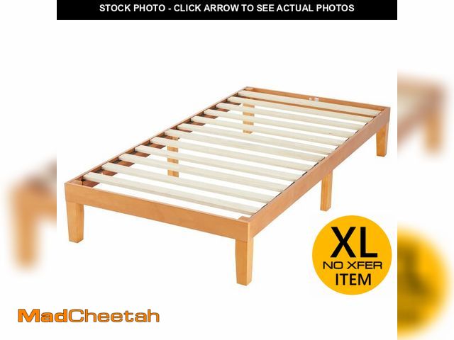 Lot 74-12895053 - Simple Deluxe Twin Size Wood Bed Frame, 12 Inch Wooden Platform Bed with Support Slats, No Springs R...