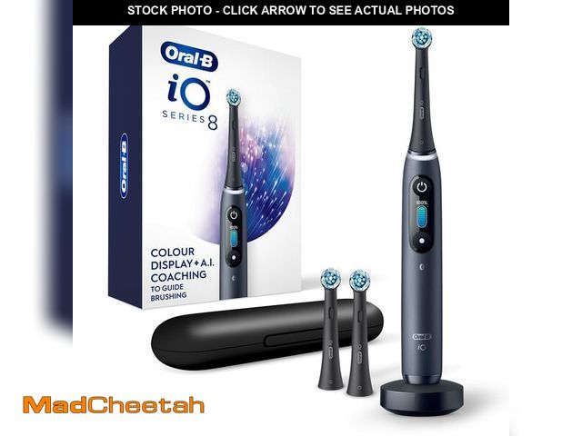 Lot 74-14151238 - Oral-B iO Series 8 Electric Toothbrush with 2 Replacement Brush Heads and Travel Case, Rechargeable ...