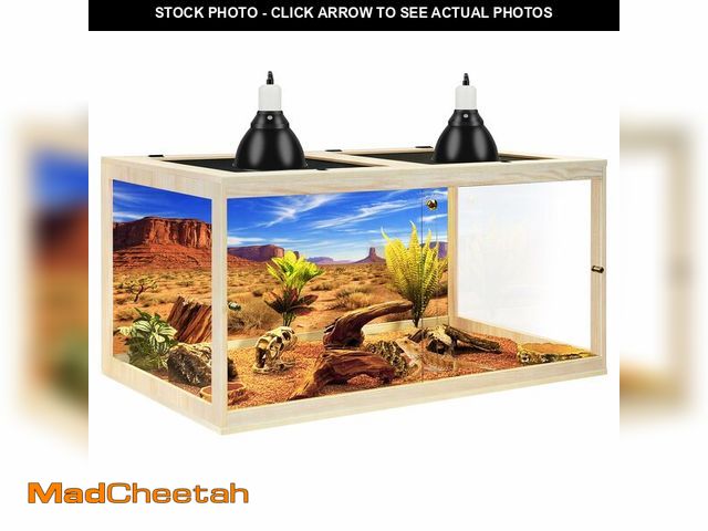 Lot 74-13563573 - PROLEE 120 Gallon Bearded Dragon Tank, Tempered Glass Reptile Tank with Mesh Roof and Front Sliding ...