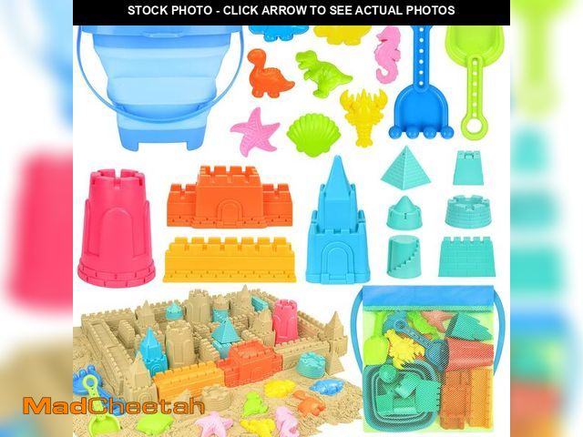 Lot 74-14207476 - Collapsible Beach Toys for Kids Toddlers, Collapsible Sand Bucket and Shovels Set with Mesh Bag,Trav...