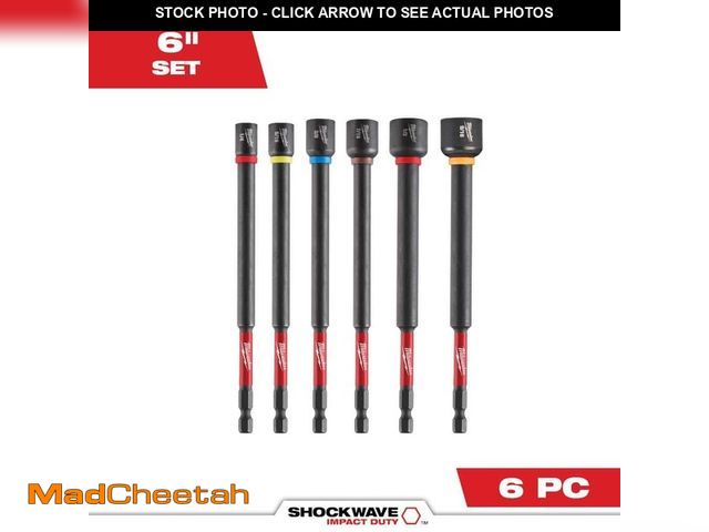 Lot 74-14309113 - Milwaukee SHOCKWAVE Impact Duty 6 in. Magnetic Nut Driver Set (6-Pieces) - UNUSED