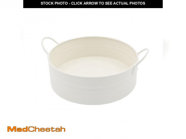 Lot 74-12308778 - Kiddison Metal Basin with Handles (Cream) - UNUSED