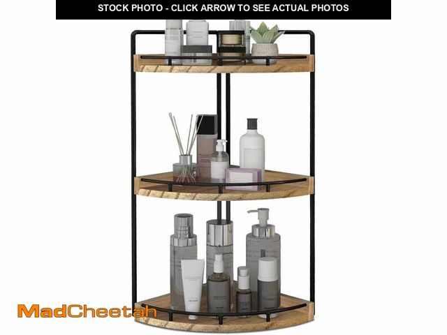Lot 74-14296314 - Dorhors 3-Tier Corner Bathroom Organizer Countertop for Storage,Vanity Tray,Wood Counter Organizer f...