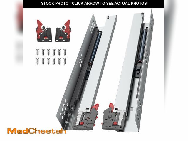 Lot 74-14151642 - PHWALK 16 Inch Soft Close Undermount (Bottom Mount) Drawer Slides, 1 Pair Heavy Duty Stainless Steel...