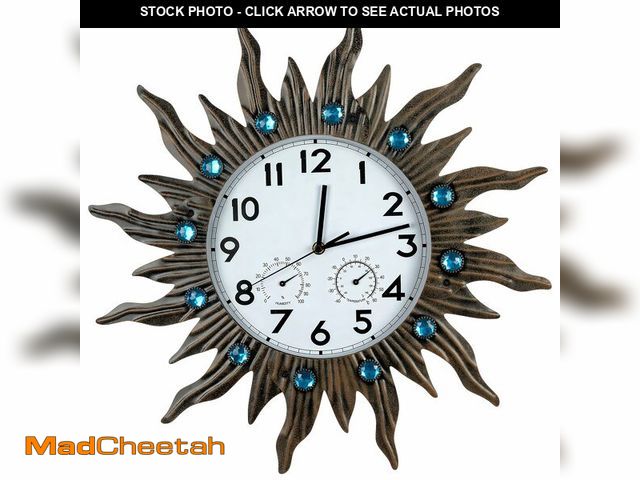 Lot 74-14266973 - Fastruggle Garden Outdoor Clocks with Thermometer and Hygrometer Combo, Silent No-Ticking Outdoor Wa...