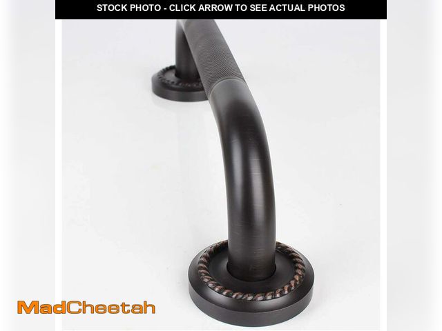 Lot 74-14082423 - 700Brass 16-Inch Grab Bar Featuring Anti-Slip Handrail, Solid Brass, Oil Rubbed Bronze, Heavy-Duty C...