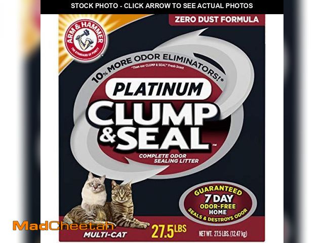 Lot 74-12407811 - ARM &amp; HAMMER Clump &amp; Seal Platinum Clumping Cat Litter Odor Control, Multi-Cat, 14-Day Odor ...