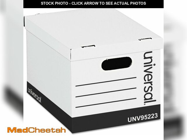 Lot 74-12664750 - Universal Economy Storage Box, Lift-Off Lid, Letter/Legal, White, Case of 12 (95223) - UNUSED