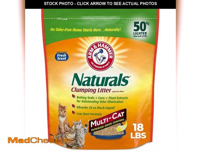 Lot 74-14067794 - ARM &amp; HAMMER Naturals Clumping Cat , Litter Odor Control, Multi Cat Litter, 18 lb. Bag - USED