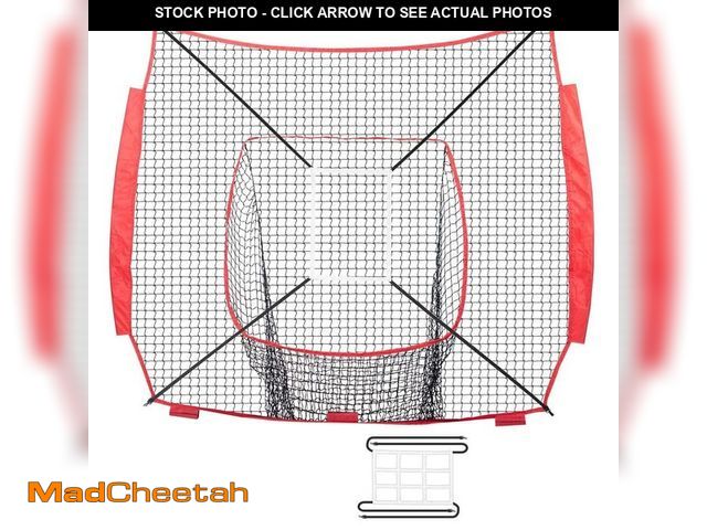 Lot 74-12746224 - SKYSHALO 7 x 7 ft. Baseball Softball Practice Net Portable Baseball Training Net for Hitting Batting...