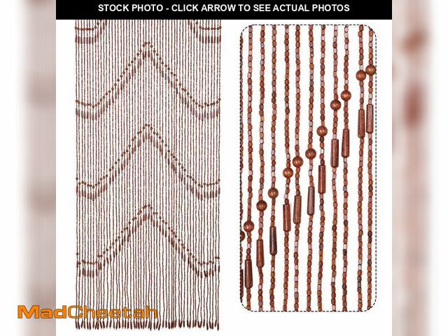Lot 74-14087162 - ANMINY Vintage Brown Wave Light Filtering Kitchen Beaded Curtains, 35 x 75 in - UNUSED