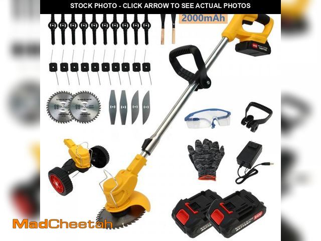Lot 74-12486721 - 650W Weed Trimmer Cordless, 24V 2000mAh Battery Operated Weed Eater Electric Grass Trimmer with Whee...