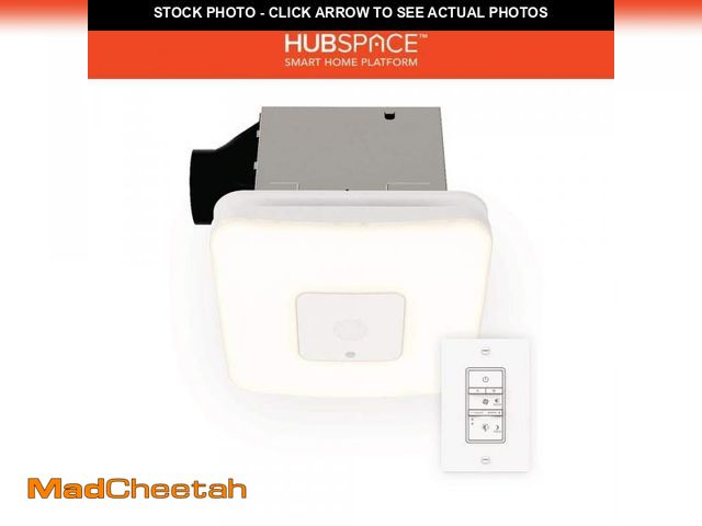Lot 74-11994471 - Commercial Electric 80 /110 CFM Ceiling Mount Room Side Installation Smart Bathroom Exhaust Fan and ...