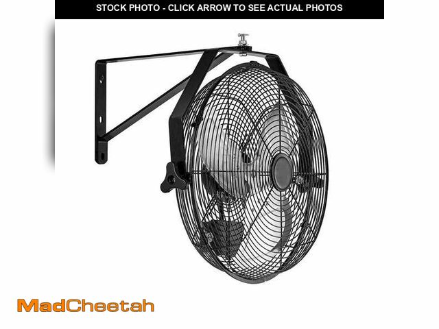Lot 74-14467353 - SKYSHALO 14 in. Industrial Wall Mount Fan, 2473 CFM Outdoor Fan with 3-Adjustable Speeds, Black Gara...