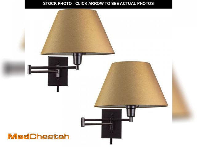 Lot 74-12533171 - Kira Home Cambridge 13 in. 1-Light Black 150-Watt Transitional Wall Sconce with Golden Bronze Shade,...