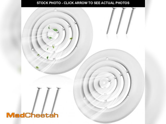 Lot 74-11910118 - Therwen 2 Pieces 8 Inch Round Vent Cover, Ceiling Diffuser HVAC Vent Duct Cover Replacement with Scr...