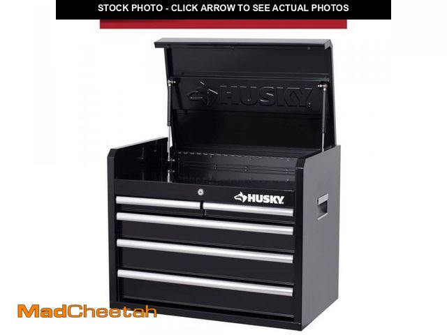 Lot 74-12409444 - Husky Tool Storage 26 in. W x 16 in. D 5-Drawer Gloss Black Top Tool Chest - UNUSED