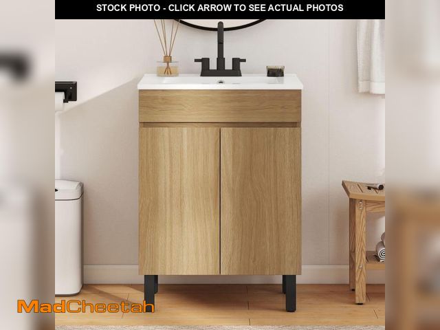 Lot 74-12289703 - YITAHOME 24 Inch Bathroom Vanity with Sink, Bathroom Cabinet Vanity for Small Space, Freestanding St...