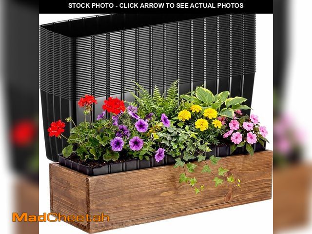 Lot 74-14206984 - BreezeHug 36 Pcs Plastic Planter Liners Rectangular Plastic Inserts 10.5" x 3" x 3.5" for Planter Wi...