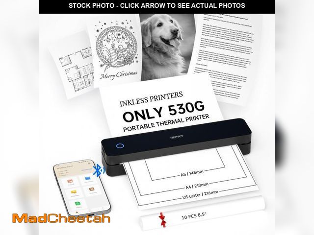 Lot 74-12308082 - iDPRT Portable Printer Wireless for Travel, Inkless Bluetooth Thermal Printers for Home,Office,Vehic...