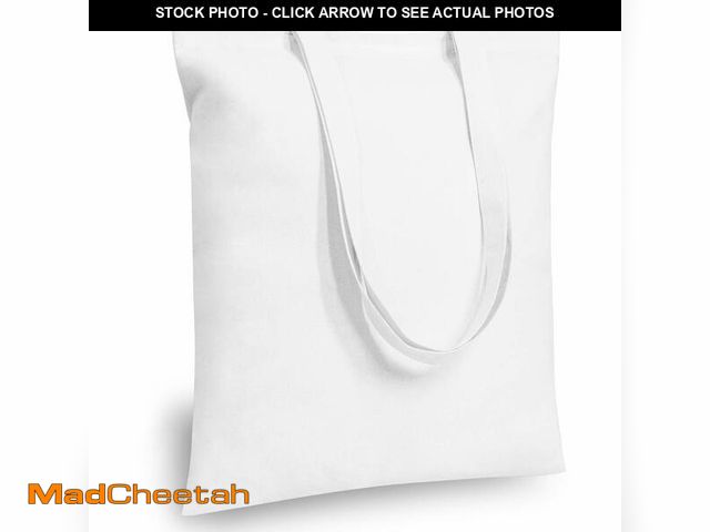 Lot 74-12717977 - TOPDesign 12-Pack Economical 16"x15" White Cotton Tote Bag, Lightweight Medium Reusable Grocery Shop...