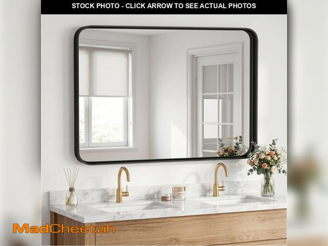 Lot 74-14607483 - CONCETTA Shatterproof Bathroom Wall Mirror â30" x 40" Vanity Mirror with Rectangular Metal Frame, ...